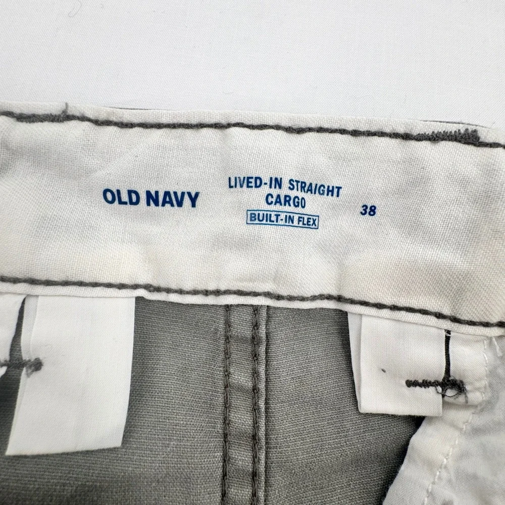 NEW 2018 Old Navy Lived-In Straight Cargo Shorts Mens Sz 38 Greystone Grey Flex